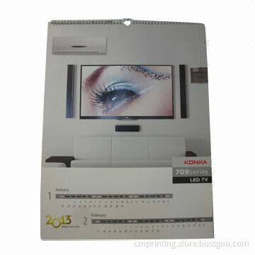 Wall calendar printing, full-color, 350gsm cardboard